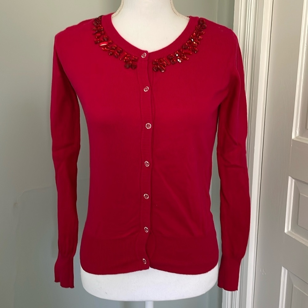 Cherokee beaded cotton cardigan- is a Girls sweater and very cute.